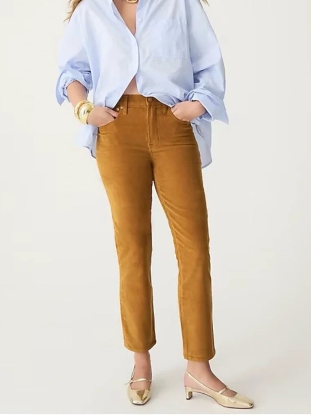J.Crew Vintage Slim Straight Corduroy Pants Golden Brandy 27
